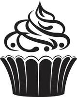 Zucker beschichtet Eleganz schwarz Cupcake ausgepeitscht Perfektion schwarz Cupcake vektor