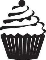 Zucker beschichtet Eleganz Cupcake ausgepeitscht Perfektion schwarz Cupcake vektor