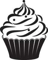 Gourmet Versuchung Cupcake schwarz zuckerhaltig Süße schwarz ic Cupcake vektor