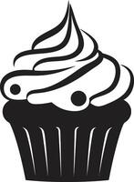 göttlich Süßwaren schwarz Cupcake lecker gefertigt schwarz Cupcake vektor