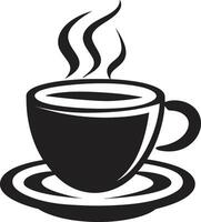 künstlerisch Aroma Freude Kaffee Tasse schwarz genießen Einfachheit Eleganz schwarz Kaffee Tasse vektor