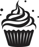 Cupcake Eleganz ic schwarz Süss behandeln Meisterschaft schwarz Cupcake vektor
