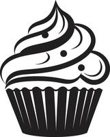 Bäckerei Glückseligkeit ic schwarz Cupcake Gourmet Versuchung schwarz Cupcake vektor