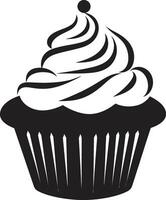 ausgepeitscht Perfektion schwarz Cupcake köstlich Freude schwarz Cupcake vektor