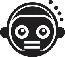diminutiv futurism små bot symbol pixel sized karisma svart robot logotyp ikon vektor