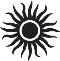 beschwingt Aussicht Sonne Symbol soleil Symbol Sonne Emblem Design vektor