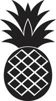 exotisk flathet svart ananas symbol tropisk signatur ananas mark vektor