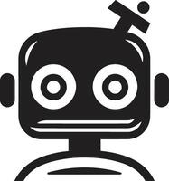 süß kybernetisch Gespräche winzig ai Kennzeichen kompakt Plaudern Innovator zierlich schwarz Roboter vektor