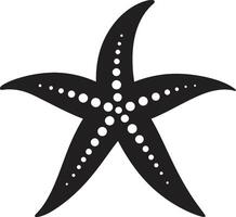 undervattenskablar glädje sjöstjärna mark kust majestät svart sjöstjärna emblem vektor