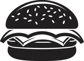 klassisch Burger Glanz einfarbig Symbol ikonisch Burger Design schwarz Emblem vektor