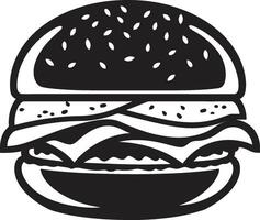 Gourmet Geschmack schwarz Emblem verlockend beißen schwarz Burger Symbol vektor