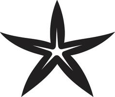 Marine Charme Seestern Logo Design glatt Meeresboden Kennzeichen schwarz Seestern Symbol vektor