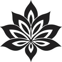 botanisk stroke svart ikoniska emblem minimalistisk blomma svartvit logotyp vektor