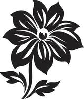 dick Blumen- Gliederung schwarz Logo einfach Blütenblatt skizzieren einfarbig Symbol vektor