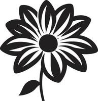verdickt Blütenblatt skizzieren einfarbig ikonisch Rahmen Fett gedruckt Blumen- Kontur schwarz vektorisiert skizzieren vektor