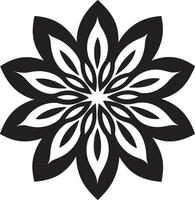 förtjockad blomma kontur svartvit ikon enkel blomma skiss svart symbolisk ikon vektor