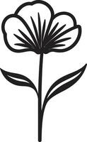 konstnärlig blommig gest hand dragen symbolisk skiss handgjord klotter blomma svartvit ikon vektor