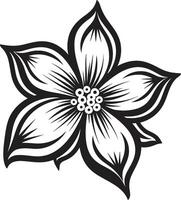 schick Blütenblatt Design schwarz Symbol stilvoll einfarbig Blume ikonisch Anmut vektor