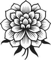 schick Single Blume Design emblematisch Symbol künstlerisch Blütenblatt Eindruck schwarz Logo vektor