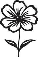 beiläufig Hand gezeichnet Blume schwarz skizzieren Symbol gekritzelt Blütenblatt Symbol einfarbig vektorisiert Logo vektor