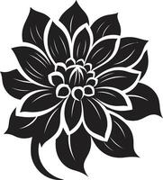 schick blühen Eindruck Logo Kunst Single Blütenblatt Wesen stilvoll emblematisch Detail vektor