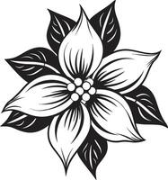 anmutig Blumen- Eleganz schwarz Emblem Detail minimalistisch blühen Symbol ikonisch Design Detail vektor