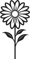 Scribbled kronblad översikt svartvit vektoriserad ram tillfällig blommig väsen svart utsedd emblem vektor