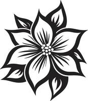 Singular blühen schwarz Logo Kennzeichen minimalistisch Blume Symbol schick vektor