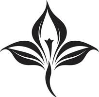 singularis kronblad eleganta svart logotyp detalj elegant blomma väsen symbolisk mark vektor