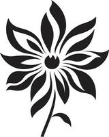 sofistikerad kronblad mark ikoniska emblem detalj minimalistisk blomma design emblem vektor