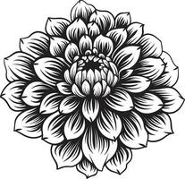 konstnärlig kronblad intryck svart logotyp minimalistisk blomma ikoniska symbol vektor