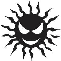 infernalisk skrik arg Sol brännhet raseri svart ic Sol vektor