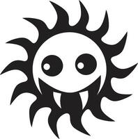 Wut Finsternis wütend Sonne Emblem Finsternis von Wut schwarz Sonnen Zorn vektor