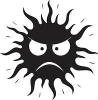 rasande strålglans svart Sol raseri raseri förmörkelse arg Sol emblem vektor