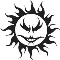 rasande förmörkelse svart ic Sol rasande solstånd raseri i svart vektor
