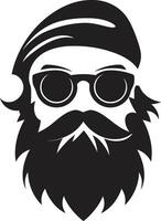 städtisch schick Karikatur Hipster Mann Gesicht im schwarz modern adrett schwarz von Karikatur Hipster Mann vektor