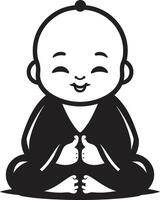 Buddha Baby blühen schwarz Gelassenheit Sämling Buddha Kind Silhouette vektor