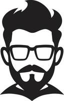 Jahrgang modern Verschmelzung Karikatur Hipster Mann Gesicht schwarz künstlerisch Städter schwarz von Karikatur Hipster Mann Gesicht vektor