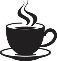 elegant Schluck Emblem schwarz von Kaffee Tasse Becher Meisterschaft schwarz von Kaffee Tasse vektor