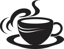 kunstvoll Aroma Infusion schwarz Kaffee Tasse dampfend Eleganz schwarz von Kaffee Tasse vektor