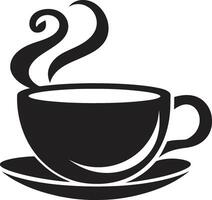künstlerisch Aroma schwarz von Kaffee Tasse Koffein Harmonie Kaffee Tasse im schwarz vektor