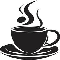 brauen Exzellenz Charme schwarz Kaffee Tasse künstlerisch Aroma Perfektion Kaffee Tasse schwarz vektor