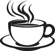 Schluck und genießen schwarz von Kaffee Tasse brauen Raffinesse Kaffee Tasse im schwarz vektor