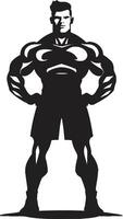 mächtig Muskel Charme Karikatur Karikatur schwarz Bodybuilder dynamisch Körperbau Eindruck schwarz von Karikatur Bodybuilder vektor