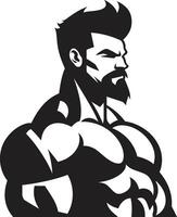 mächtig Muskel Charme Karikatur Karikatur schwarz Bodybuilder dynamisch Körperbau Eindruck schwarz von Karikatur Bodybuilder vektor