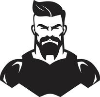 komisk böja persona svart av tecknad serie kroppsbyggare muskulös titan utgör tecknad serie karikatyr svart kroppsbyggare i vektor