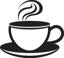 genießen Einfachheit Eleganz schwarz Kaffee Tasse dampfend Eleganz Aura Kaffee Tasse im schwarz vektor