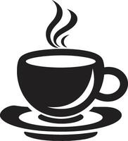 künstlerisch Aroma Freude Kaffee Tasse im schwarz genießen Einfachheit Eleganz Kaffee Tasse vektor