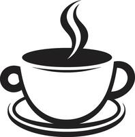 elegant Schluck Emblem schwarz von Kaffee Tasse Becher Meisterschaft schwarz von Kaffee Tasse vektor