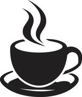 genießen Momente schwarz von Kaffee Tasse brauen Freude Kaffee Tasse im schwarz vektor